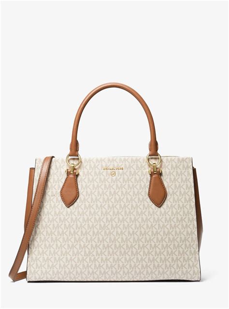 michael michael kors marilyn large logo satchel|MICHAEL Michael Kors Logo Marilyn Large Satchel.